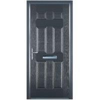 Door-Stop 6 Panel Anthracite Grey Right Hand Composite Door with Colour-Matched Frame - 840 x 2100mm