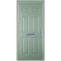 Door-Stop 6 Panel Chartwell Green Left Hand Composite Door with Colour-Matched Frame - 840 x 2100mm