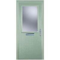 Door-Stop Cottage Half Glazed Chartwell Green Left Hand Composite Door with Colour-Matched Frame - 840 x 2100mm