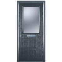 Door-Stop Cottage Half Glazed Anthracite Grey Right Hand Composite Door with Colour-Matched Frame - 920 x 2100mm