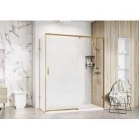 Roman Liberty 8mm LH Brushed Brass Single Sliding Shower Door Only for Side Panel Fitting - 2000 x 1400mm