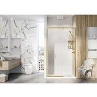 Roman Liberty 8mm LH Brushed Brass Single Sliding Shower Door for Recess Fitting - 2000 x 1700mm