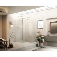 Roman Haven 8mm Fluted Chrome Wet Room Shower Screen Only - 2000 x 765mm