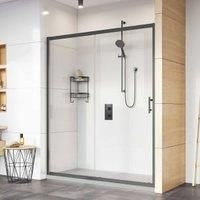 Roman Innov8 8mm Black Single Sliding Shower Door Only - 1950 x 1200mm