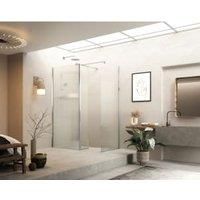 Roman Haven 8mm Fluted Chrome Wet Room Shower Screen Only - 2000 x 1065mm