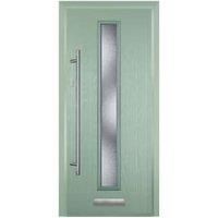 Door-Stop Cottage Chartwell Green Right Hand Composite Door with Long Narrow Glazing & Colour-Matched Frame - 920 x 2100mm