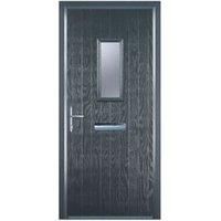 Door-Stop 1 Square Anthracite Grey Right Hand Composite Door with Colour-Matched Frame - 920 x 2100mm