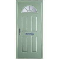 Door-Stop 4 Panel Sunburst Chartwell Green Right Hand Composite Door with Colour-Matched Frame - 920 x 2100mm
