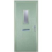 Door-Stop 1 Square Chartwell Green Left Hand Composite Door with Colour-Matched Frame - 840 x 2100mm