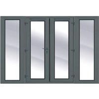 Rohden Grey uPVC External French Door Set with Sidelights - 2990 x 2090mm