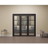 Rohden Fully-Finished Black 4 Lite Internal Bi-Fold Door Set - 2132 x 2060mm