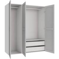 Wickes Ashland Grey Shaker Triple Wardrobe with Shelves & Drawers - 1800 x 1500mm