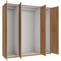 Wickes Ashland Oak Shaker 3 Cabinet Quad Wardrobe with Rail, Plinth & Panels - 2083 x 2036mm