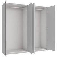 Wickes Claydon Grey Slab 2 Cabinet Quad Wardrobe with Rail, Plinth & Panels - 2083 x 2036mm