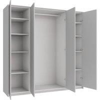 Wickes Claydon Grey Slab 3 Cabinet Quad Wardrobe with Rail, Shelves, Plinth & Panels - 2083 x 2036mm