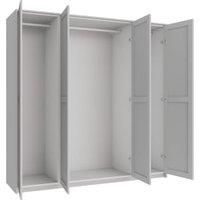 Wickes Ashland Grey Shaker 3 Cabinet Quad Wardrobe with Rail, Plinth & Panels - 2083 x 2036mm