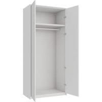 Wickes Claydon White Slab Double Wardrobe with Rail, Plinth & Panels - 2333 x 1036mm