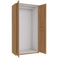 Wickes Ashland Oak Shaker Double Wardrobe with Rail, Plinth & Panels - 2083 x 1036mm