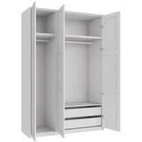 Wickes Ashland White Shaker Triple Wardrobe with Drawers, Shelves, Plinth & Panels - 2333 x 1536mm
