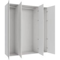 Wickes Claydon White Slab 3 Cabinet Quad Wardrobe with Rail - 2250 x 2000mm