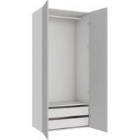 Wickes Claydon Grey Slab Double Wardrobe with Rail & Drawers - 2250 x 1000mm