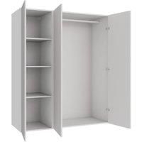 Wickes Claydon White Slab Triple Wardrobe with Shelves & Rail - 1800 x 1500mm