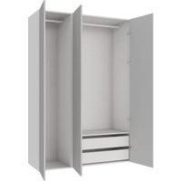 Wickes Claydon Grey Slab Triple Wardrobe with Drawers & Shelves - 2250 x 1500mm