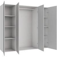 Wickes Claydon Grey Slab 3 Cabinet Quad Wardrobe with Shelves & Rail - 1800 x 2000mm