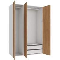 Wickes Claydon Oak Slab Triple Wardrobe with Drawers & Shelves - 2250 x 1500mm