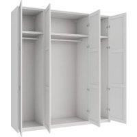Wickes Ashland White Shaker 6 Cabinet Quad Wardrobe with Rail, Plinth & Panels - 2333 x 2036mm