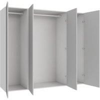 Wickes Claydon Grey Slab 3 Cabinet Quad Wardrobe with Rail - 1800 x 2000mm