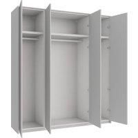 Wickes Claydon Grey Slab 6 Cabinet Quad Wardrobe with Rail, Plinth & Panels - 2333 x 2036mm