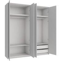 Wickes Claydon Grey Slab 4 Cabinet Quad Wardrobe with Shelves, Drawers, Plinth & Panels - 2333 x 2036mm