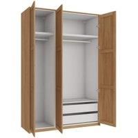 Wickes Ashland Oak Shaker Triple Wardrobe with Shelves, Drawers, Plinth & Panels - 2333 x 1536mm