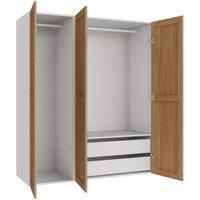 Wickes Ashland Oak Shaker Triple Wardrobe with Shelves & Drawers - 1800 x 1500mm