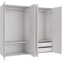 Wickes Ashland White Shaker 2 Cabinet Quad Wardrobe with Shelves & Drawers - 1800 x 2000mm