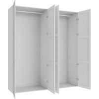 Wickes Ashland White Shaker 2 Cabinet Quad Wardrobe with Rail - 2250 x 2000mm
