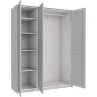 Wickes Ashland Grey Shaker Triple Wardrobe with Rail, Shelves, Plinth & Panels - 2083 x 1536mm