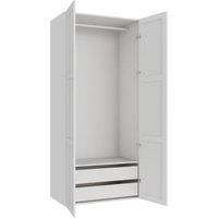 Wickes Ashland White Shaker Double Wardrobe with Rail & Drawers - 2250 x 1000mm