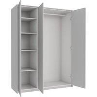 Wickes Claydon Grey Slab Triple Wardrobe with Rail, Shelves, Plinth & Panels - 2083 x 1536mm