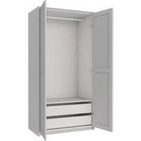 Wickes Ashland Grey Shaker Double Wardrobe with Rail, Drawers, Plinth & Panels - 2083 x 1036mm