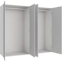 Wickes Claydon Grey Slab 2 Cabinet Quad Wardrobe with Rail - 1800 x 2000mm