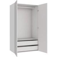 Wickes Claydon White Slab Double Wardrobe with Drawers & Rail - 1800 x 1000mm