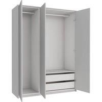 Wickes Claydon Grey Slab Triple Wardrobe with Drawers, Shelves, Plinth & Panels - 2083 x 1536mm