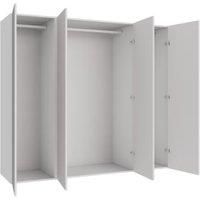 Wickes Claydon White Slab 3 Cabinet Quad Wardrobe with Rail - 1800 x 2000mm