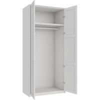 Wickes Ashland White Shaker Double Wardrobe with Rail, Plinth & Panels - 2333 x 1036mm