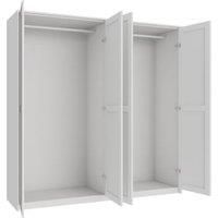 Wickes Ashland White Shaker 2 Cabinet Quad Wardrobe with Rail, Plinth & Panels - 2083 x 2036mm