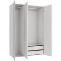 Wickes Claydon White Slab Triple Wardrobe with Shelves & Drawers - 2250 x 1500mm