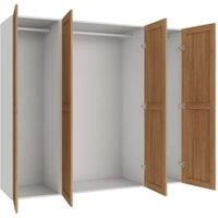 Wickes Ashland Oak Shaker 3 Cabinet Quad Wardrobe with Rail - 1800 x 2000mm