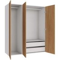 Wickes Claydon Oak Slab Triple Wardrobe with Drawers & Shelves 1800 x 1500mm